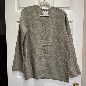 FLAX by Jeanne Engelhart 100% linen snap down front top